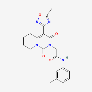 molecular formula C20H21N5O4 B2800201 2-[4-(5-甲基-1,2,4-噁二唑-3-基)-1,3-二氧代-5,6,7,8-四氢-1H-吡啶[1,2-c]嘧啶-2(3H)-基]-N-(3-甲基苯基)乙酰胺 CAS No. 1775553-93-9