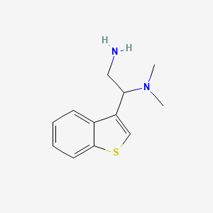 molecular formula C12H16N2S B2800214 1-(1-benzothiophen-3-yl)-N,N-dimethylethane-1,2-diamine CAS No. 1249898-88-1