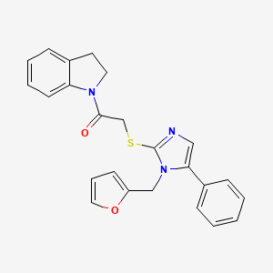molecular formula C24H21N3O2S B2800232 2-((1-(furan-2-ylmethyl)-5-phenyl-1H-imidazol-2-yl)thio)-1-(indolin-1-yl)ethanone CAS No. 1206993-73-8