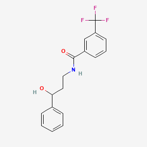 molecular formula C17H16F3NO2 B2800235 N-(3-hydroxy-3-phenylpropyl)-3-(trifluoromethyl)benzamide CAS No. 1396876-36-0