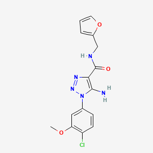 molecular formula C15H14ClN5O3 B2800236 5-amino-1-(4-chloro-3-methoxyphenyl)-N-(furan-2-ylmethyl)-1H-1,2,3-triazole-4-carboxamide CAS No. 953850-32-3