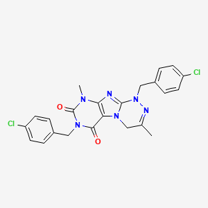 1,7-bis(4-chlorobenzyl)-3,9-dimethyl-7,9-dihydro-[1,2,4]triazino[3,4-f]purine-6,8(1H,4H)-dione