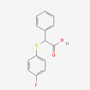 molecular formula C14H11FO2S B2800254 2-[(4-Fluorophenyl)sulfanyl]-2-phenylacetic acid CAS No. 1016502-68-3