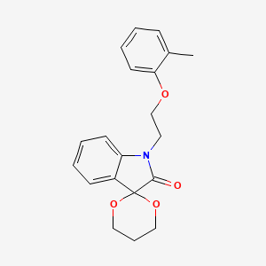molecular formula C20H21NO4 B2800257 1'-(2-(邻甲苯氧基)乙基)螺[1,3]二氧杂环戊烷-2,3'-吲哚-2'-酮 CAS No. 853751-54-9