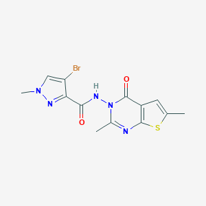 molecular formula C13H12BrN5O2S B280026 4-bromo-N-(2,6-dimethyl-4-oxothieno[2,3-d]pyrimidin-3(4H)-yl)-1-methyl-1H-pyrazole-3-carboxamide 