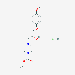 Ethyl 4-(2-hydroxy-3-(4-methoxyphenoxy)propyl)piperazine-1-carboxylate hydrochloride