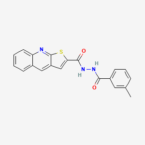 molecular formula C20H15N3O2S B2800274 N'-(3-methylbenzoyl)thieno[2,3-b]quinoline-2-carbohydrazide CAS No. 478079-53-7