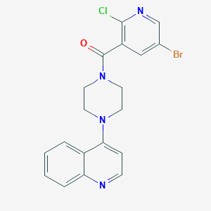 molecular formula C19H16BrClN4O B2800282 4-[4-(5-Bromo-2-chloropyridine-3-carbonyl)piperazin-1-yl]quinoline CAS No. 2094309-13-2