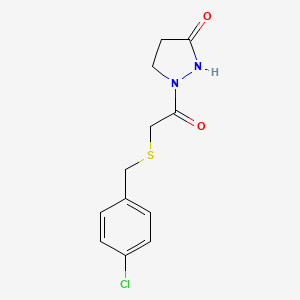 1-{2-[(4-chlorobenzyl)sulfanyl]acetyl}tetrahydro-3H-pyrazol-3-one