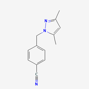 molecular formula C13H13N3 B2800296 4-((3,5-Dimethyl-1H-pyrazol-1-yl)methyl)benzonitrile CAS No. 955557-28-5