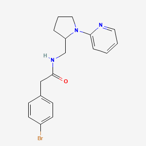 molecular formula C18H20BrN3O B2800297 2-(4-bromophenyl)-N-((1-(pyridin-2-yl)pyrrolidin-2-yl)methyl)acetamide CAS No. 2034250-85-4