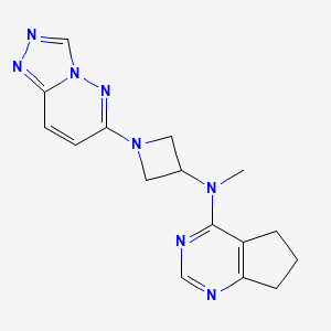 molecular formula C16H18N8 B2800320 N-{5H,6H,7H-cyclopenta[d]pyrimidin-4-yl}-N-methyl-1-{[1,2,4]triazolo[4,3-b]pyridazin-6-yl}azetidin-3-amine CAS No. 2199908-07-9