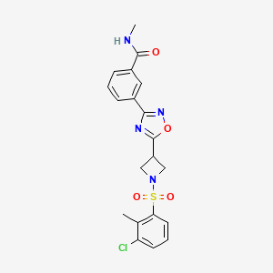 molecular formula C20H19ClN4O4S B2800322 3-(5-(1-((3-chloro-2-methylphenyl)sulfonyl)azetidin-3-yl)-1,2,4-oxadiazol-3-yl)-N-methylbenzamide CAS No. 1396843-42-7
