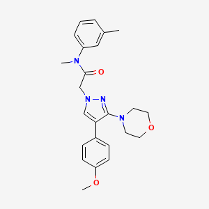 molecular formula C24H28N4O3 B2800327 2-(4-(4-甲氧基苯基)-3-吗啉基-1H-吡唑-1-基)-N-甲基-N-(间甲苯基)乙酰胺 CAS No. 1286722-20-0