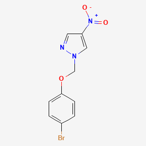 molecular formula C10H8BrN3O3 B2800328 1-((4-Bromophenoxy)methyl)-4-nitro-1H-pyrazole CAS No. 1005639-11-1