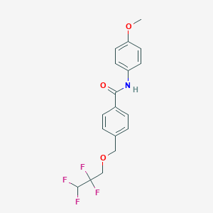 molecular formula C18H17F4NO3 B280033 N-(4-methoxyphenyl)-4-[(2,2,3,3-tetrafluoropropoxy)methyl]benzamide 