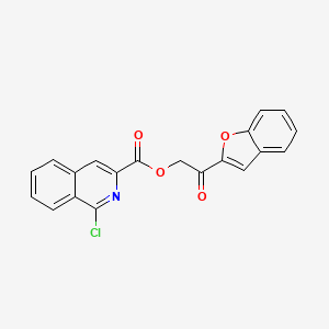 molecular formula C20H12ClNO4 B2800342 2-(1-Benzofuran-2-yl)-2-oxoethyl 1-chloroisoquinoline-3-carboxylate CAS No. 1797657-30-7