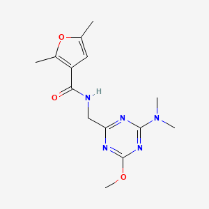 N-((4-(dimethylamino)-6-methoxy-1,3,5-triazin-2-yl)methyl)-2,5-dimethylfuran-3-carboxamide