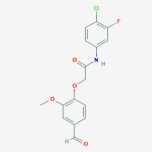 N-(4-chloro-3-fluorophenyl)-2-(4-formyl-2-methoxyphenoxy)acetamide