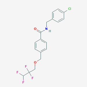 molecular formula C18H16ClF4NO2 B280035 N-(4-chlorobenzyl)-4-[(2,2,3,3-tetrafluoropropoxy)methyl]benzamide 