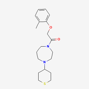 molecular formula C19H28N2O2S B2800353 2-(2-Methylphenoxy)-1-[4-(thian-4-yl)-1,4-diazepan-1-yl]ethanone CAS No. 2379948-34-0