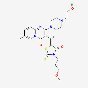 (Z)-5-((2-(4-(2-hydroxyethyl)piperazin-1-yl)-7-methyl-4-oxo-4H-pyrido[1,2-a]pyrimidin-3-yl)methylene)-3-(3-methoxypropyl)-2-thioxothiazolidin-4-one