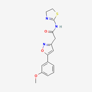 N-(4,5-dihydrothiazol-2-yl)-2-(5-(3-methoxyphenyl)isoxazol-3-yl)acetamide