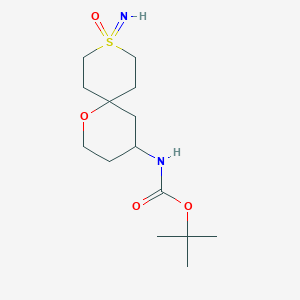 molecular formula C14H26N2O4S B2800375 叔丁基-N-(9-亚胺-9-氧代-1-氧杂-9lambda6-硫杂螺[5.5]十一烷-4-基)甲酸酯 CAS No. 2253638-47-8