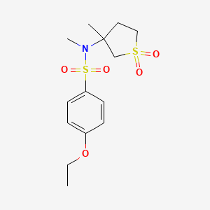 molecular formula C14H21NO5S2 B2800376 4-ethoxy-N-methyl-N-(3-methyl-1,1-dioxo-1lambda6-thiolan-3-yl)benzene-1-sulfonamide CAS No. 874594-64-6