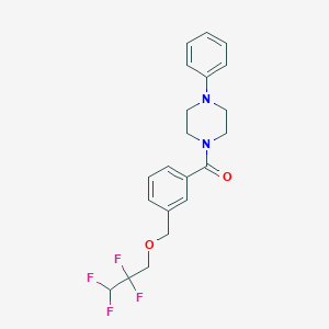molecular formula C21H22F4N2O2 B280038 1-Phenyl-4-{3-[(2,2,3,3-tetrafluoropropoxy)methyl]benzoyl}piperazine 
