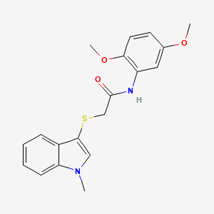 molecular formula C19H20N2O3S B2800390 N-(2,5-dimethoxyphenyl)-2-((1-methyl-1H-indol-3-yl)thio)acetamide CAS No. 896677-12-6