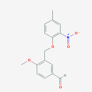 molecular formula C16H15NO5 B280040 4-Methoxy-3-[(4-methyl-2-nitrophenoxy)methyl]benzaldehyde CAS No. 329222-84-6