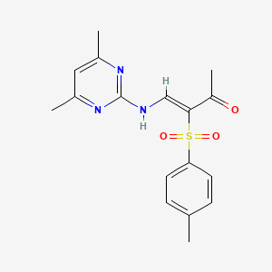 (3Z)-4-[(4,6-dimethylpyrimidin-2-yl)amino]-3-(4-methylbenzenesulfonyl)but-3-en-2-one