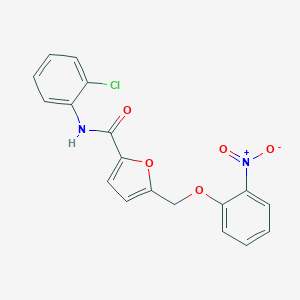 molecular formula C18H13ClN2O5 B280041 N-(2-chlorophenyl)-5-[(2-nitrophenoxy)methyl]furan-2-carboxamide 