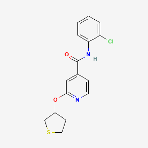 molecular formula C16H15ClN2O2S B2800411 N-(2-chlorophenyl)-2-((tetrahydrothiophen-3-yl)oxy)isonicotinamide CAS No. 2034239-23-9