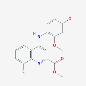 molecular formula C19H17FN2O4 B2800413 Methyl 4-[(2,4-dimethoxyphenyl)amino]-8-fluoroquinoline-2-carboxylate CAS No. 1207047-79-7