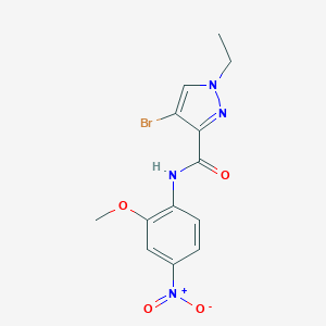 molecular formula C13H13BrN4O4 B280042 4-bromo-1-ethyl-N-(2-methoxy-4-nitrophenyl)-1H-pyrazole-3-carboxamide 