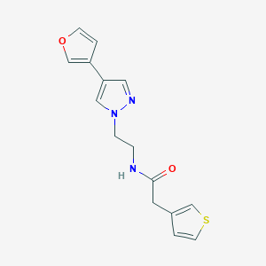 molecular formula C15H15N3O2S B2800422 N-(2-(4-(呋喃-3-基)-1H-吡唑-1-基)乙基)-2-(噻吩-3-基)乙酰胺 CAS No. 2034354-56-6
