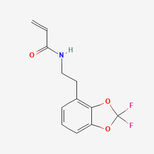 molecular formula C12H11F2NO3 B2800426 N-[2-(2,2-Difluoro-1,3-benzodioxol-4-yl)ethyl]prop-2-enamide CAS No. 2361656-00-8