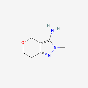 molecular formula C7H11N3O B2800439 2-甲基-2,4,6,7-四氢吡喃并[4,3-C]吡唑-3-胺 CAS No. 1513130-41-0