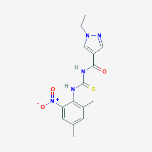 molecular formula C15H17N5O3S B280044 N-[(2,4-dimethyl-6-nitrophenyl)carbamothioyl]-1-ethyl-1H-pyrazole-4-carboxamide 