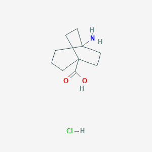 molecular formula C10H18ClNO2 B2800440 5-Aminobicyclo[3.2.2]nonane-1-carboxylic acid hydrochloride CAS No. 27149-99-1