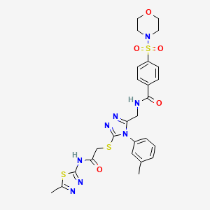 N-[[4-(3-methylphenyl)-5-[2-[(5-methyl-1,3,4-thiadiazol-2-yl)amino]-2-oxoethyl]sulfanyl-1,2,4-triazol-3-yl]methyl]-4-morpholin-4-ylsulfonylbenzamide