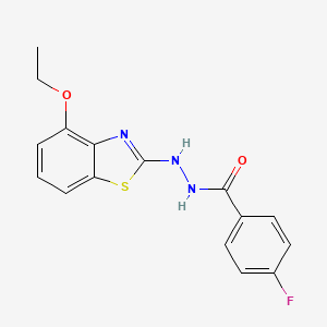 B2800444 N'-(4-ethoxy-1,3-benzothiazol-2-yl)-4-fluorobenzohydrazide CAS No. 851978-57-9