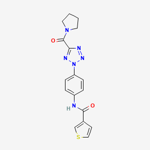 N-(4-(5-(pyrrolidine-1-carbonyl)-2H-tetrazol-2-yl)phenyl)thiophene-3-carboxamide