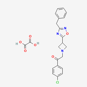 molecular formula C22H20ClN3O6 B2800447 2-(3-(3-苯甲基-1,2,4-噁二唑-5-基)氮杂环丁烷-1-基)-1-(4-氯苯基)乙酮草酸盐 CAS No. 1351597-51-7