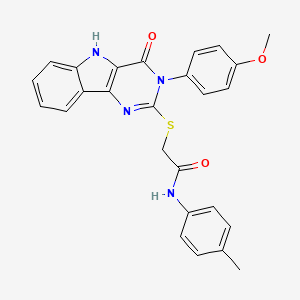 2-((3-(4-methoxyphenyl)-4-oxo-4,5-dihydro-3H-pyrimido[5,4-b]indol-2-yl)thio)-N-(p-tolyl)acetamide