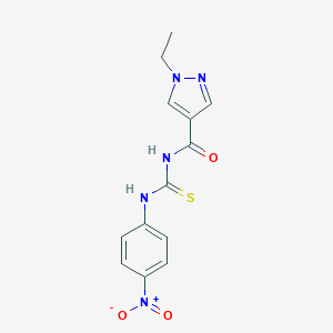 molecular formula C13H13N5O3S B280045 1-ethyl-N-[(4-nitrophenyl)carbamothioyl]-1H-pyrazole-4-carboxamide 