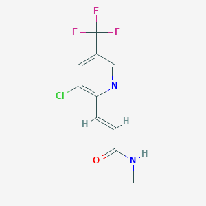 molecular formula C10H8ClF3N2O B2800451 3-[3-氯-5-(三氟甲基)-2-吡啶基]-N-甲基丙烯酰胺 CAS No. 400077-91-0