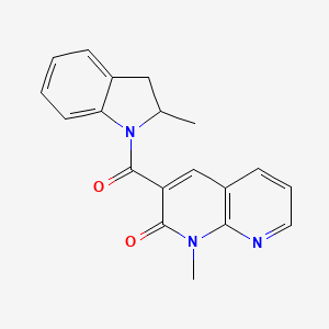 molecular formula C19H17N3O2 B2800468 1-甲基-3-(2-甲基吲啶-1-甲酰)-1,8-萘啶-2(1H)-酮 CAS No. 899980-90-6
